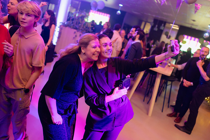Two women taking a selfie