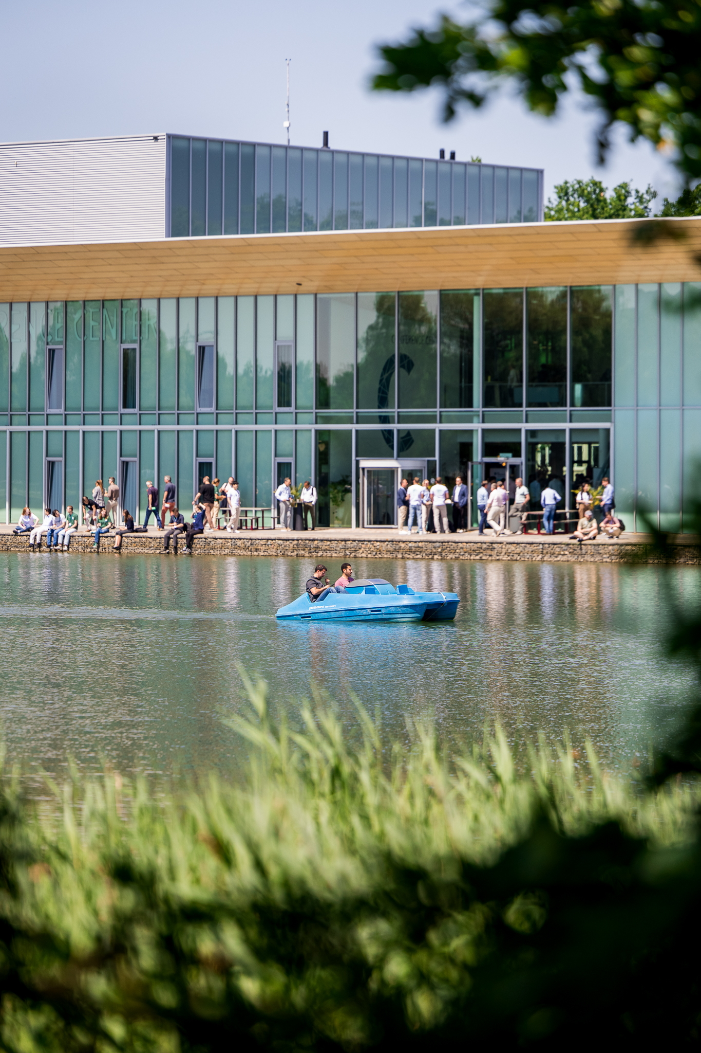 Pedal boats on the lake, High Tech Campus Eindhoven